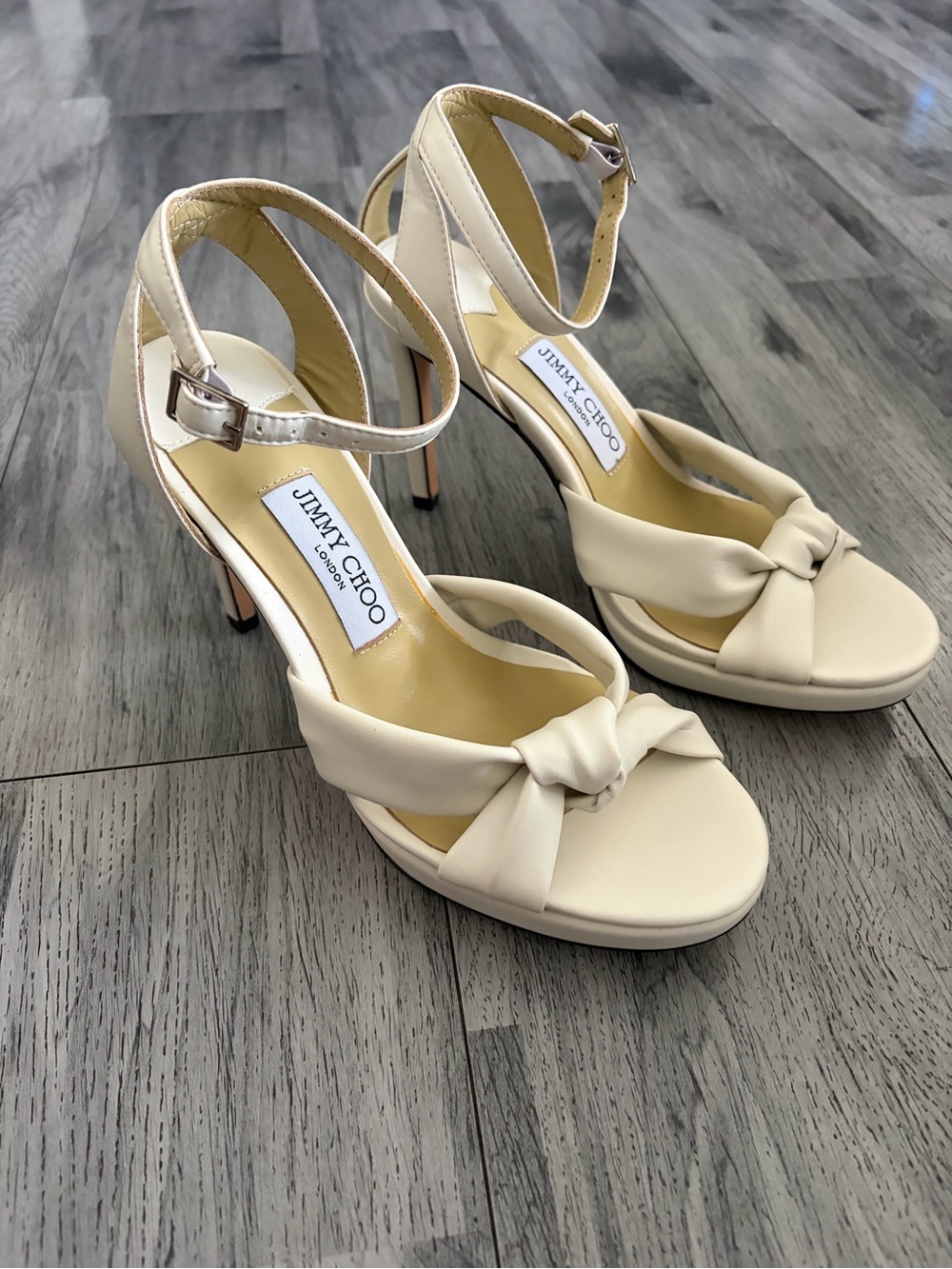 Jimmy Choo Women's Ivory Bridal Rosie 120 Leather Sandals Shoes Size 38 EU - Picture 6 of 11